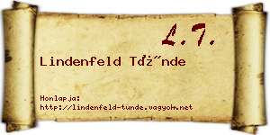 Lindenfeld Tünde névjegykártya